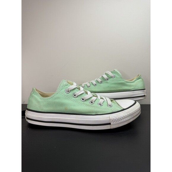 Converse All Star Mint Green Canvas Low Top Shoes Mens 5 Womens 7 - Picture 4 of 16